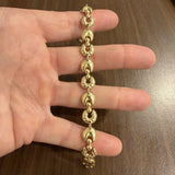 14k Yellow Gold 16.8g Vintage Ladies 10mm Fancy Link Bracelet Italy 8"
