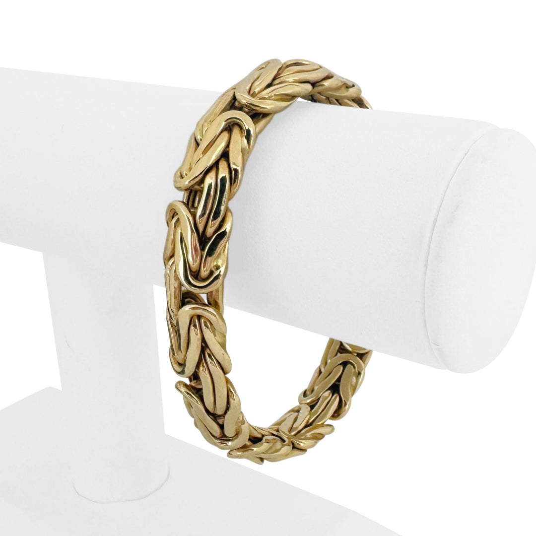 14k Yellow Gold 41.6g Heavy Thick Byzantine Link Panther Clasp Bracelet 7.5"