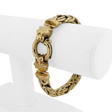14k Yellow Gold 41.6g Heavy Thick Byzantine Link Panther Clasp Bracelet 7.5"