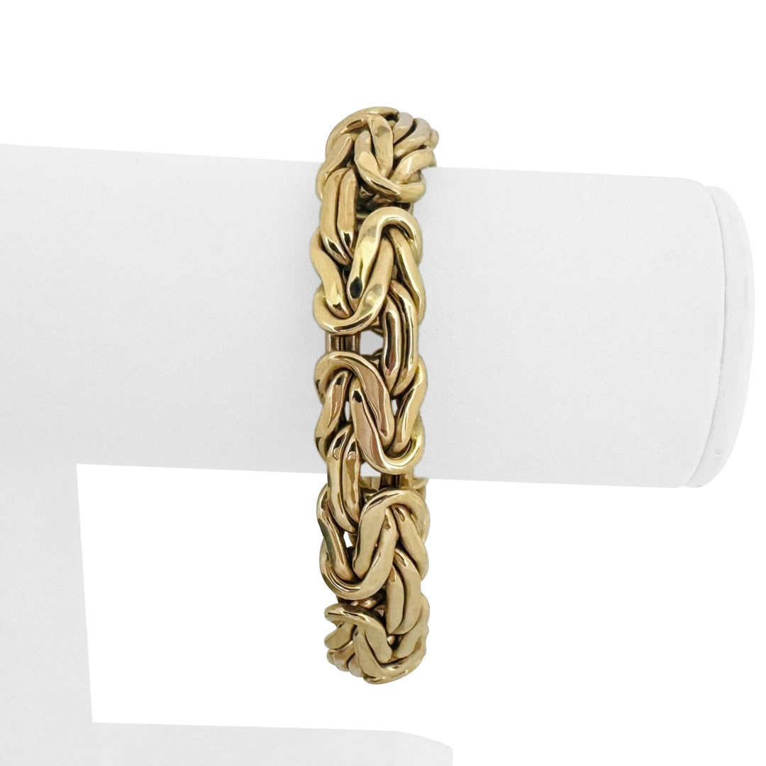 14k Yellow Gold 41.6g Heavy Thick Byzantine Link Panther Clasp Bracelet 7.5"