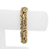 14k Yellow Gold 41.6g Heavy Thick Byzantine Link Panther Clasp Bracelet 7.5"