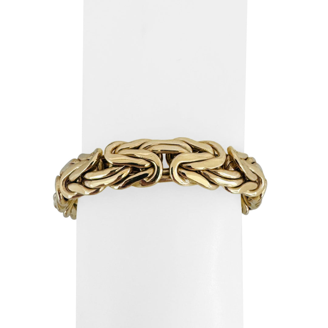 14k Yellow Gold 41.6g Heavy Thick Byzantine Link Panther Clasp Bracelet 7.5"