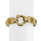14k Yellow Gold 41.6g Heavy Thick Byzantine Link Panther Clasp Bracelet 7.5"