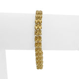 14k Yellow Gold 13.8g Solid Diamond Cut 7mm Fancy Link Bracelet 7"