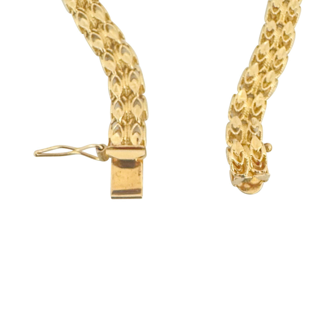 14k Yellow Gold 13.8g Solid Diamond Cut 7mm Fancy Link Bracelet 7"