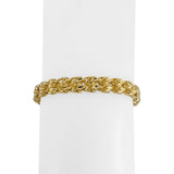 14k Yellow Gold 13.8g Solid Diamond Cut 7mm Fancy Link Bracelet 7"