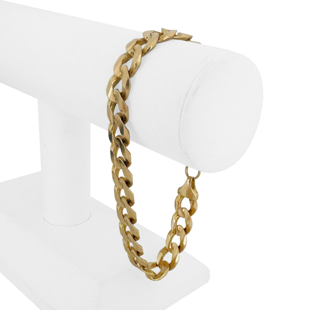 14k Yellow Gold 38.5g Solid Heavy 10mm Curb Link Bracelet 9"