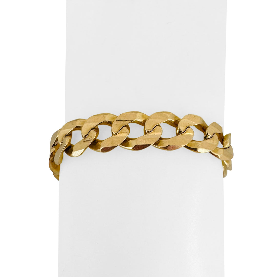 14k Yellow Gold 38.5g Solid Heavy 10mm Curb Link Bracelet 9"