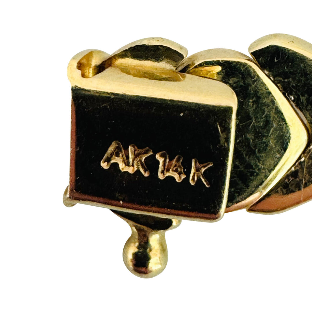 14k Yellow Gold 31.6g Hugs and Kisses XO Link Necklace Turkey 17"