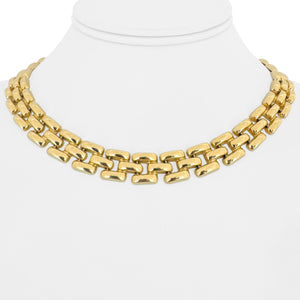 14k Yellow Gold 38.9g Thick Polished 12mm Panther Link Necklace Italy 16"