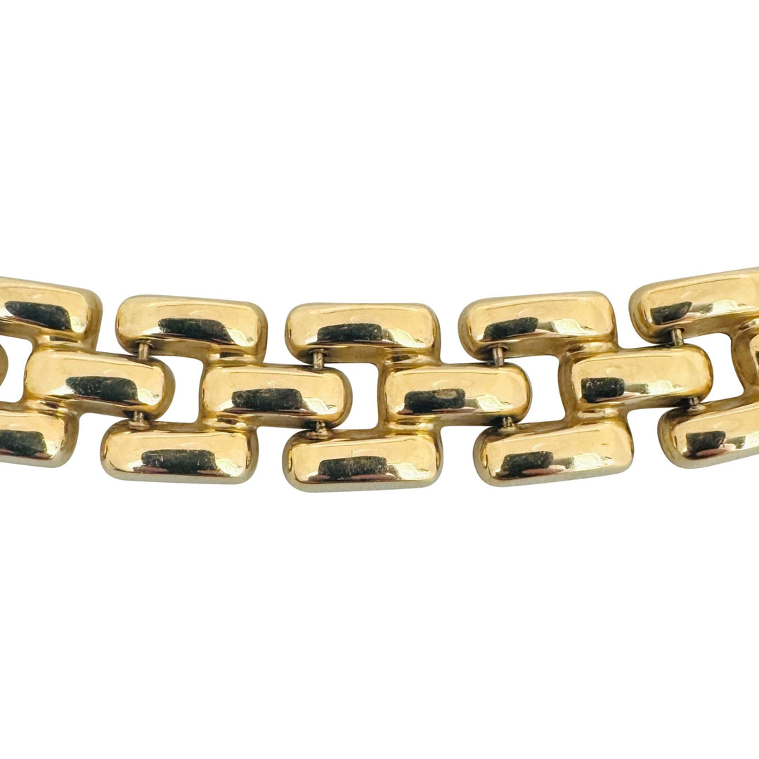 14k Yellow Gold 38.9g Thick Polished 12mm Panther Link Necklace Italy 16"