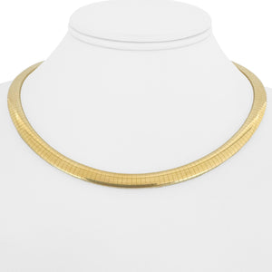 14k Yellow Gold 38g Solid Heavy 6mm Omega Link Necklace Italy 16"