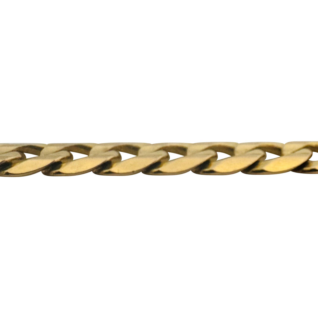 14k Yellow Gold 22g Solid Men's 8mm Curb Link Bracelet Italy 9"