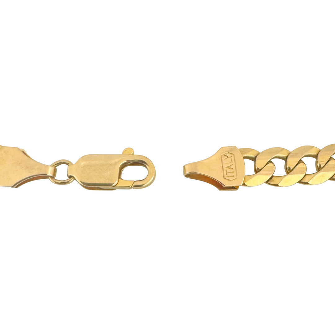 14k Yellow Gold 22g Solid Men's 8mm Curb Link Bracelet Italy 9"