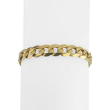 14k Yellow Gold 22g Solid Men's 8mm Curb Link Bracelet Italy 9"