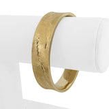 14k Yellow Gold 23g Vintage Ladies 14mm Floral Bangle Bracelet 6.5"