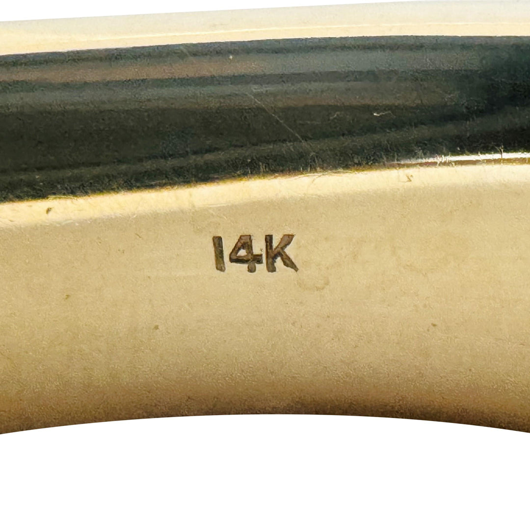 14k Yellow Gold 23g Vintage Ladies 14mm Floral Bangle Bracelet 6.5"