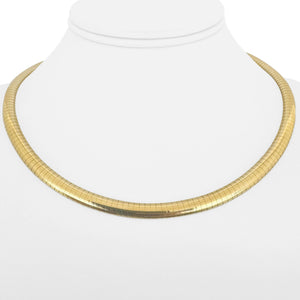 14k Yellow Gold 27.4g Solid Heavy 6mm Omega Link Necklace Italy 17"