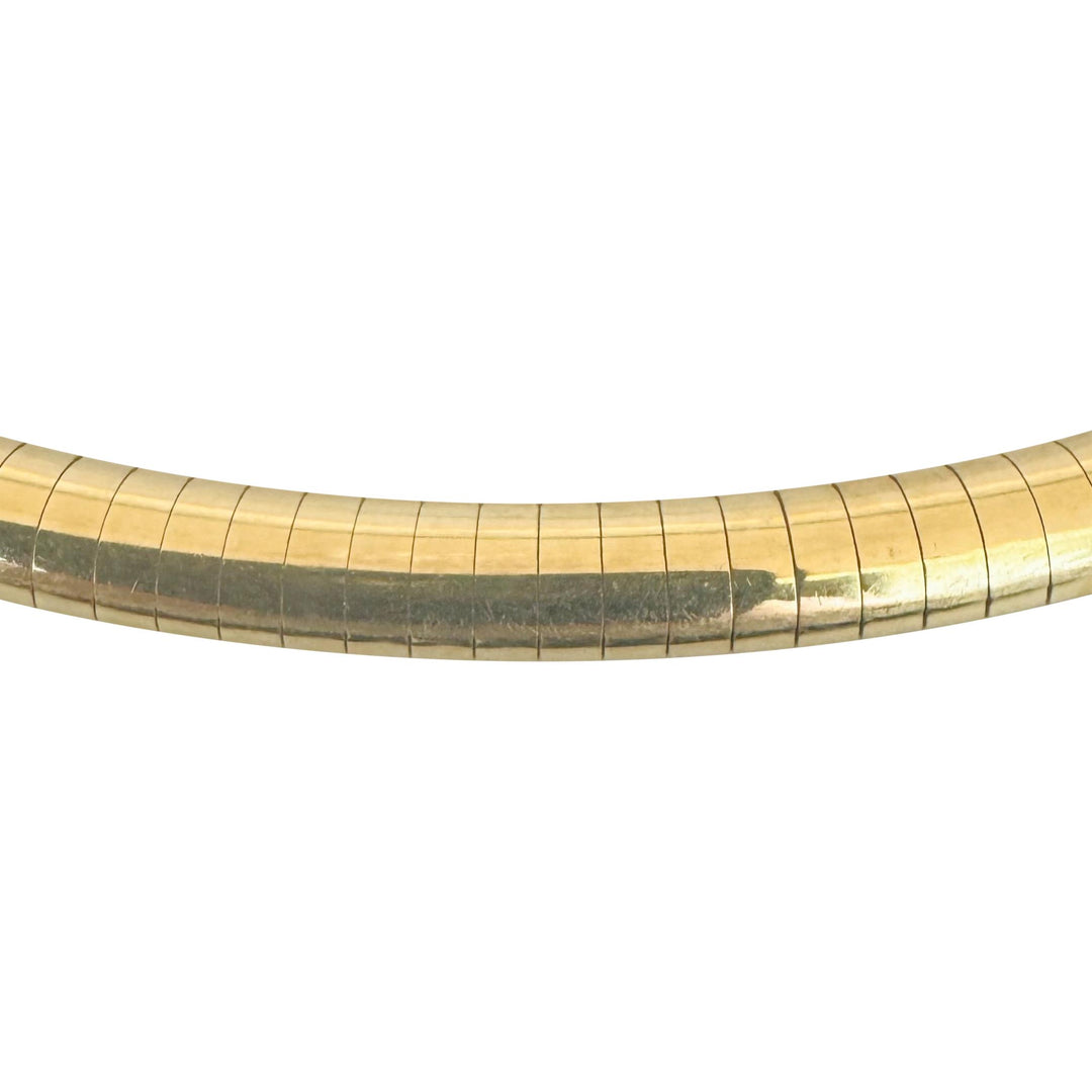 14k Yellow Gold 27.4g Solid Heavy 6mm Omega Link Necklace Italy 17"