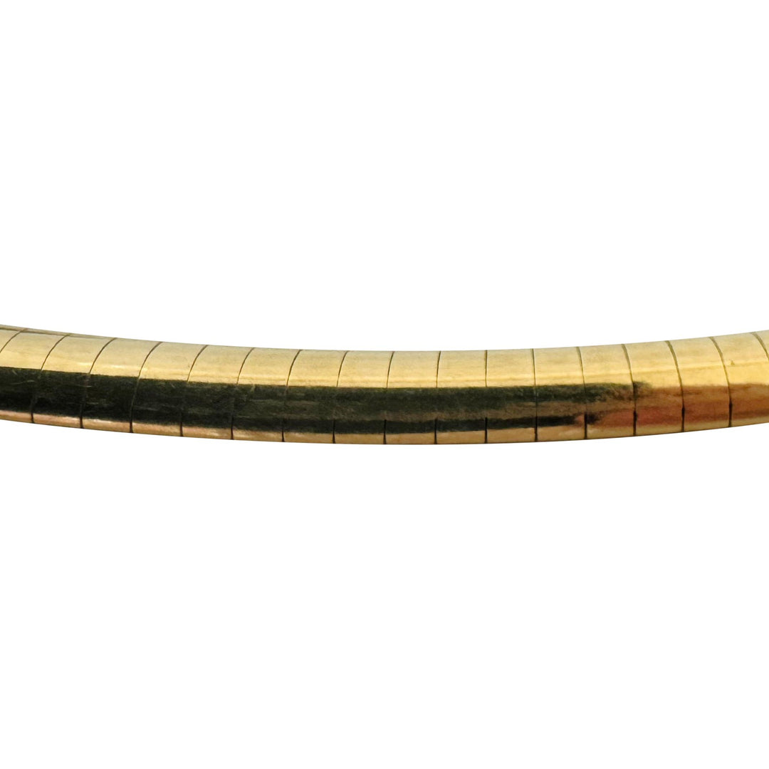 14k Yellow Gold 27.4g Solid Heavy 6mm Omega Link Necklace Italy 17"