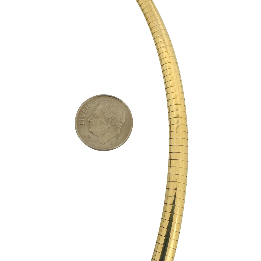 14k Yellow Gold 27.4g Solid Heavy 6mm Omega Link Necklace Italy 17"