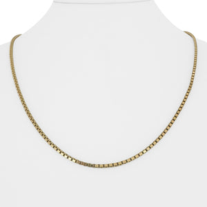 14k Yellow Gold 12.4g Solid 2.2mm Box Link Chain Necklace Italy 20"