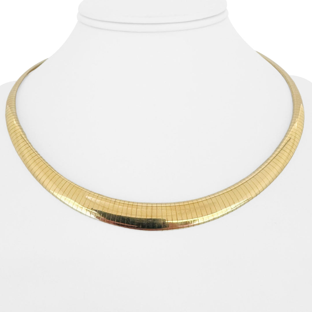 14k Yellow Gold 38g Solid Graduated Omega Link Necklace Italy 18"