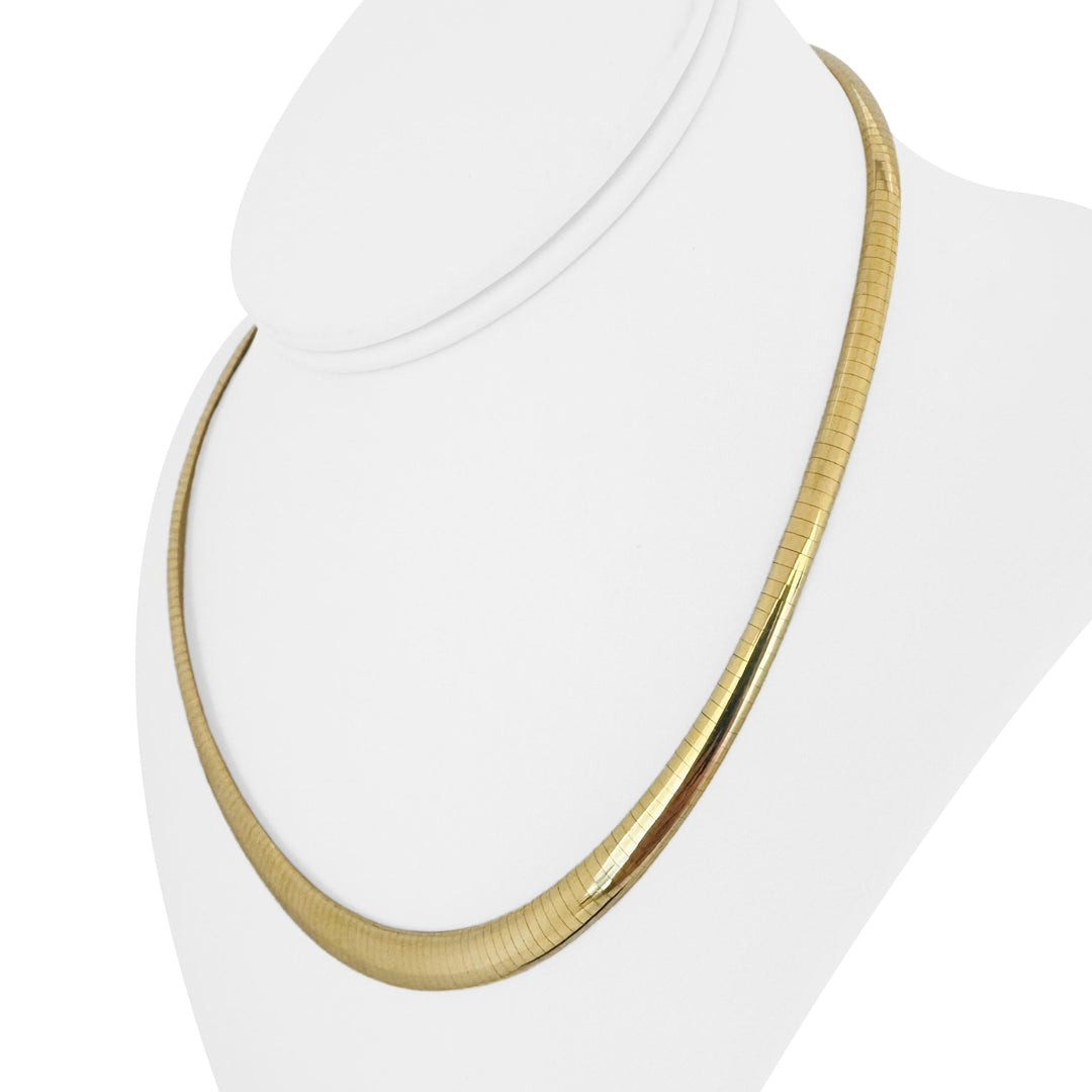 14k Yellow Gold 38g Solid Graduated Omega Link Necklace Italy 18"