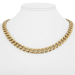 14k Yellow Gold 41g Semi Solid 8mm Cuban Link Chain Necklace Italy 18"