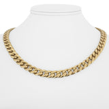 14k Yellow Gold 41g Semi Solid 8mm Cuban Link Chain Necklace Italy 18"