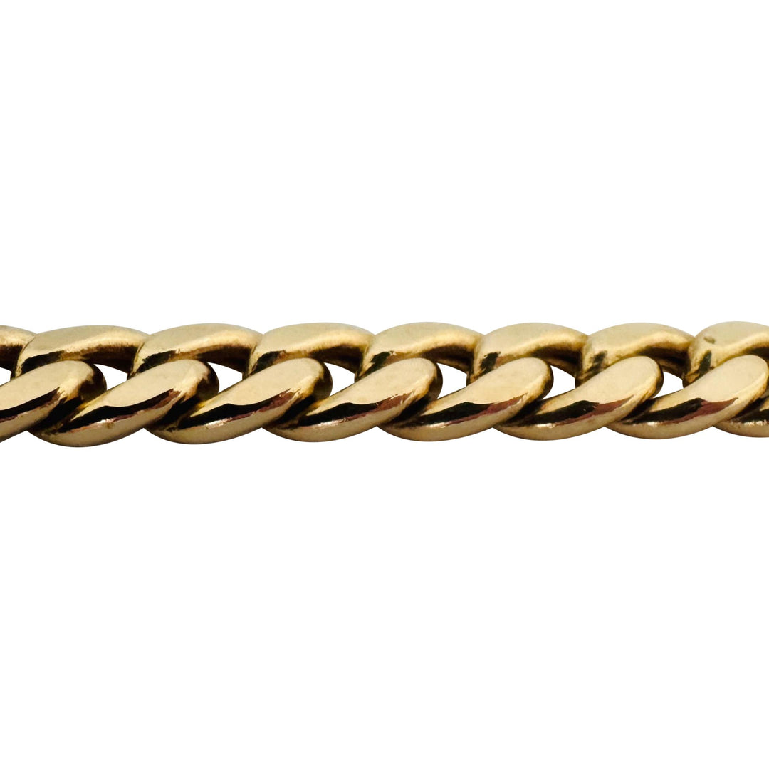 14k Yellow Gold 41g Semi Solid 8mm Cuban Link Chain Necklace Italy 18"