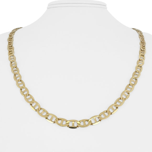 14k Yellow Gold 23.4g Solid 6mm Mariner Link Chain Necklace 23
