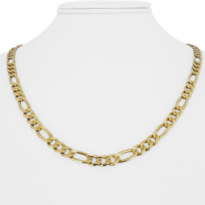 14k Yellow Gold 24.6g Solid 6mm Figaro Link Chain Necklace Italy 20"