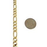 14k Yellow Gold 24.6g Solid 6mm Figaro Link Chain Necklace Italy 20"