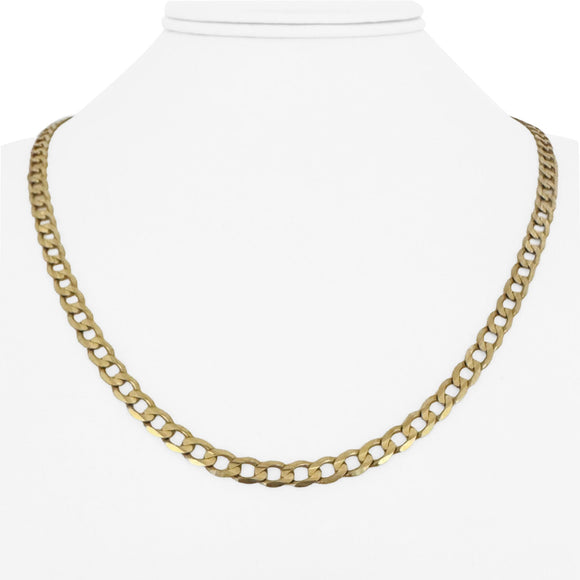 10k Yellow Gold 11.6g Semi Solid 5mm Curb Link Chain Necklace Turkey 20
