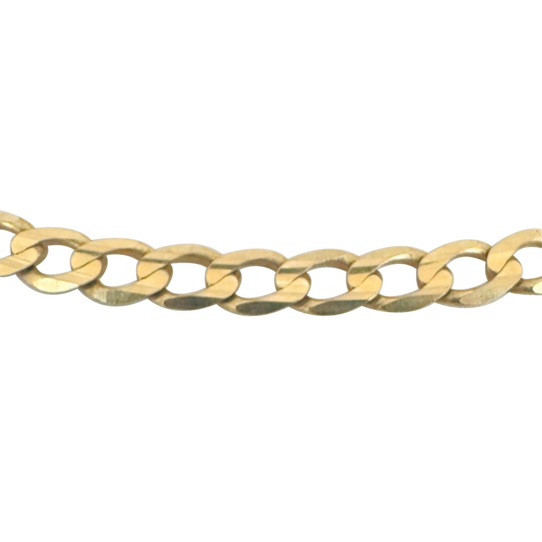 10k Yellow Gold 11.6g Semi Solid 5mm Curb Link Chain Necklace Turkey 20"
