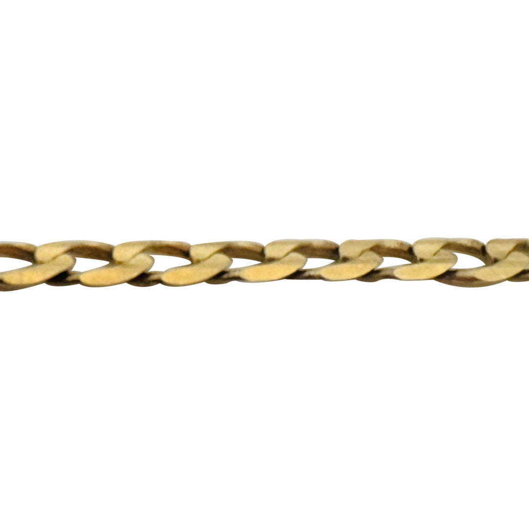 10k Yellow Gold 11.6g Semi Solid 5mm Curb Link Chain Necklace Turkey 20"