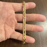 14k Yellow Gold 20.2g Solid Vintage Men's 7mm Figarucci Link Bracelet Italy 8"