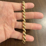 14k Yellow Gold 23.5g Ladies Polished 9mm San Marco Link Bracelet Italy 7"