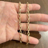 14k Yellow Gold 7.9g Hollow Light 4.5mm Biker Link Chain Necklace Italy 20"