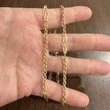18k Yellow Gold 13g Semi Solid Cable Link Station Chain Necklace Italy 23"