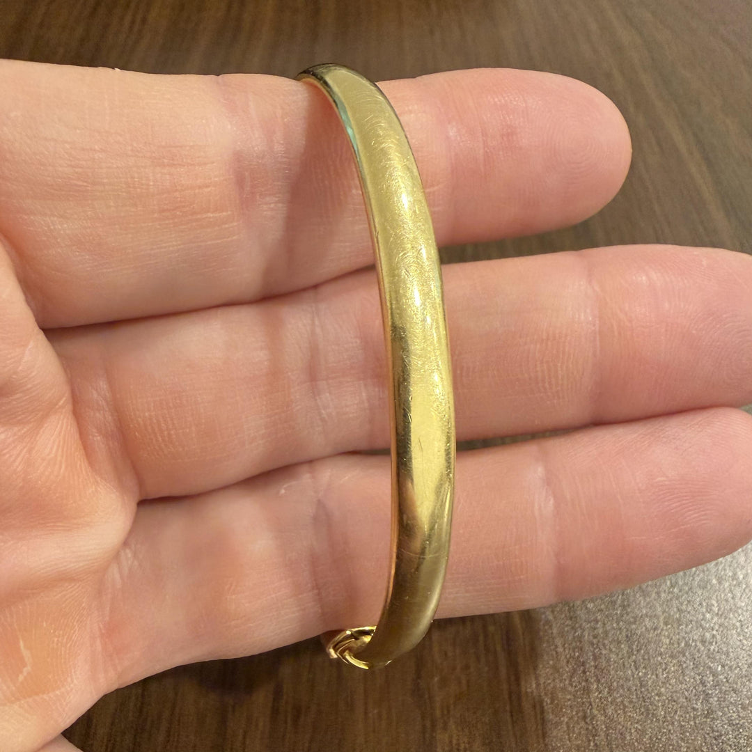 Charles Green & Sons 18k Yellow Gold 35g Solid Heavy Vintage Bangle Bracelet 7"