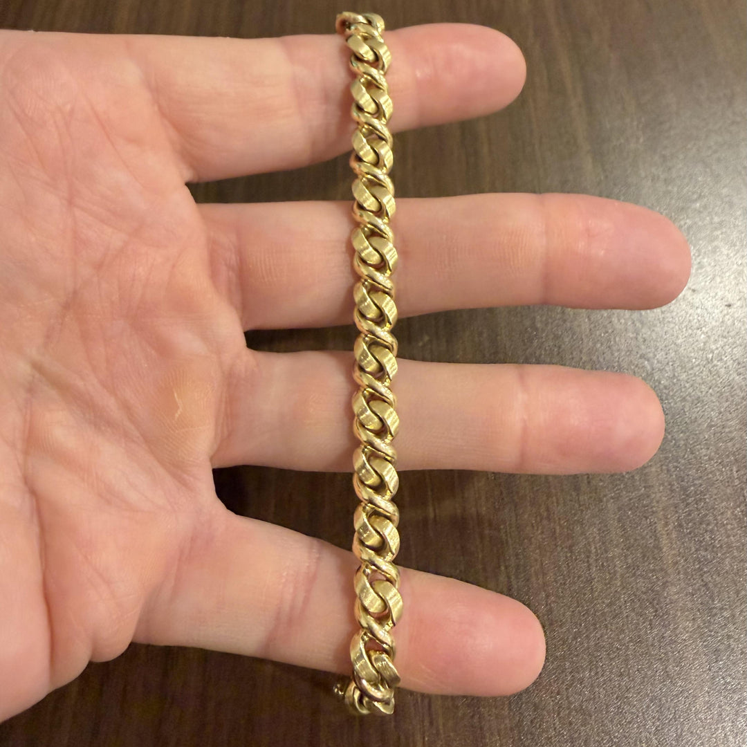 Chiampesan 18k Yellow Gold 41.2g Solid Heavy Fancy Curb Link Bracelet Italy 7"