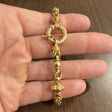 18k Yellow Gold 32g Heavy Vintage Fancy Link Bracelet Italy 8"