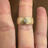 14k Yellow Gold and 0.25ct Diamond Vintage Men's Brushed Finish Ring Size 10.75