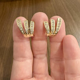 14k Yellow Gold 2cttw Diamond Fancy Huggie Earrings