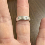 14k White Gold and 0.15cttw Flush Set Diamond 6mm Band Ring Size 8.25