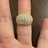 14k Yellow Gold and 0.40cttw Domed Pave Band Ring Size 9