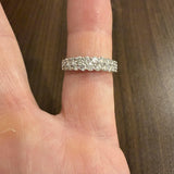14k White Gold and 1cttw Diamond Half Eternity Two Row Band Ring Size 7
