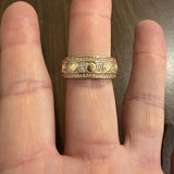 14k Yellow Gold and 0.75cttw Diamond Men's Heavy Band Ring Size 11